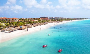 an aerial view of eagle beach aruba