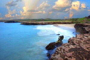 a picture of dos playa beach on the east coast of aruba