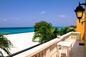 a picture of the terrace at the ocean 105 apartments near malmok beach aruba