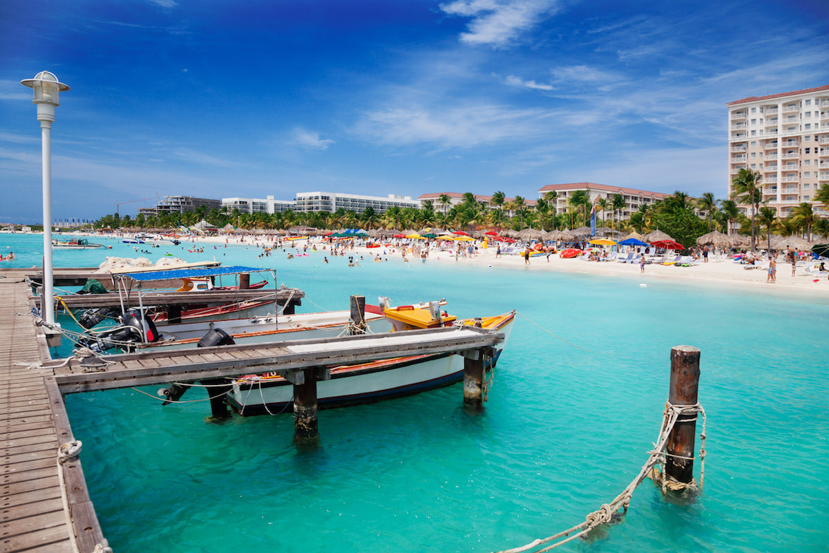 a picture of palm beach aruba looking north towards hadicurari beach