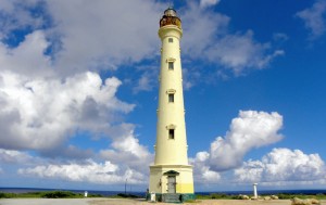 a picture of the california lighthouse in north-west aruba