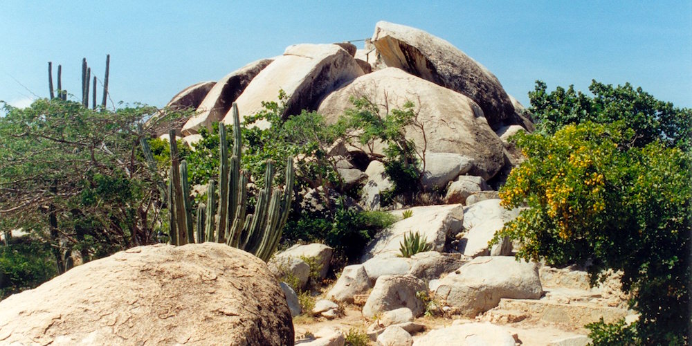 a picture of the ayo rock formations in aruba