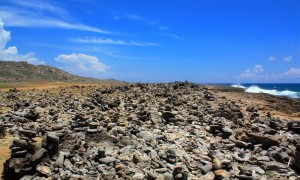 a picture of the rock wish garden in aruba