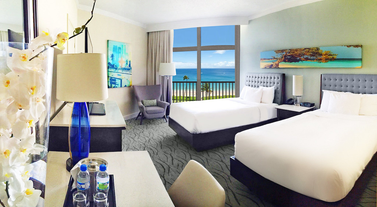 a picture of the refurbished rooms after the hilton aruba renovations 2016