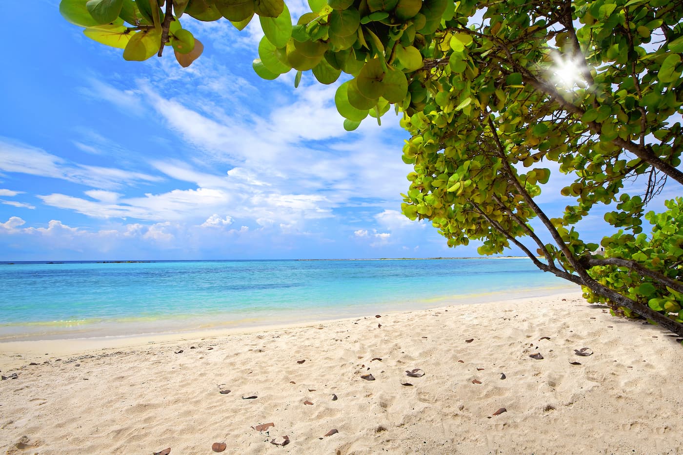 a quiet day on Baby Beach in south Aruba, Dutch Caribbean.