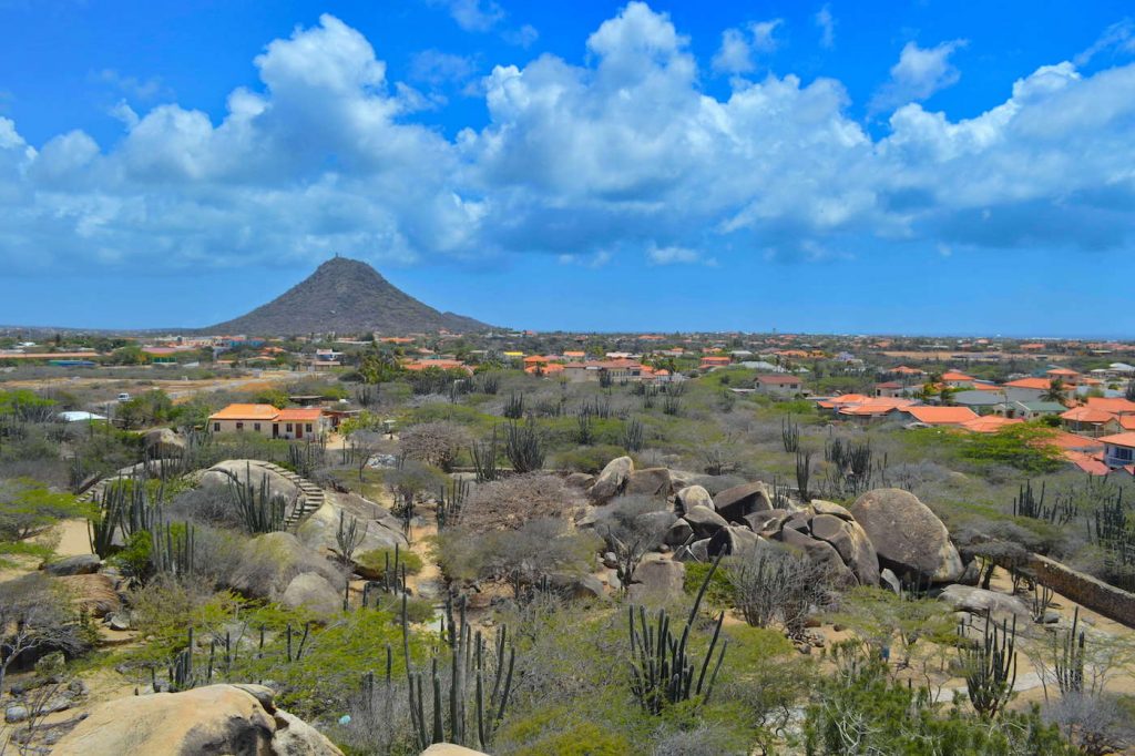 Hooiberg, Aruba's second highest mountain, seen from the Casibari Rock Formations.