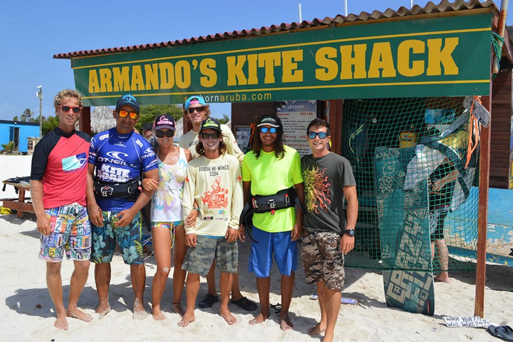 kitesurfing at armando's kite shack in aruba