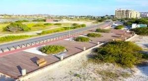 a view of the new boardwalk at Malmok Beach, Aruba.