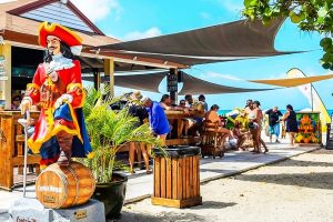Happy Hour at the Coco Loco Beach Bar on Eagle Beach, Aruba.