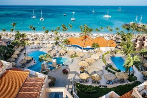 Ocean views at the Playa Linda Beach Resort in Aruba, Dutch Antilles.
