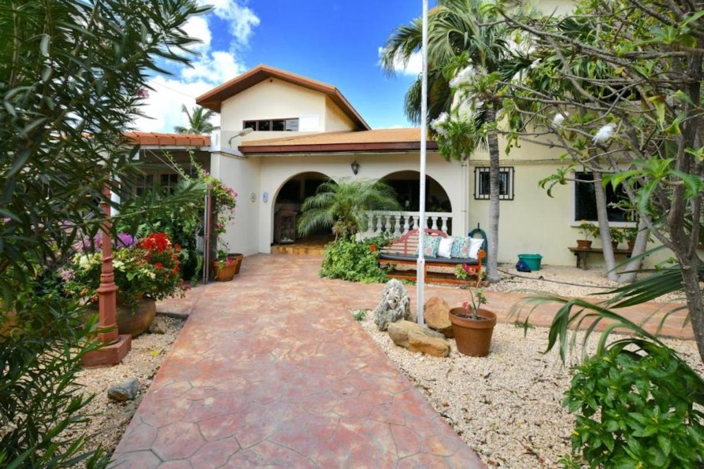 A view of the entrance to the Wonder Boutique Hotel in Oranjestad, Aruba.